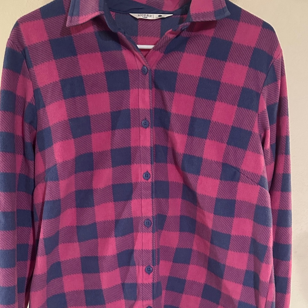 Pink and Blue Plaid Flannel Riders by LEE